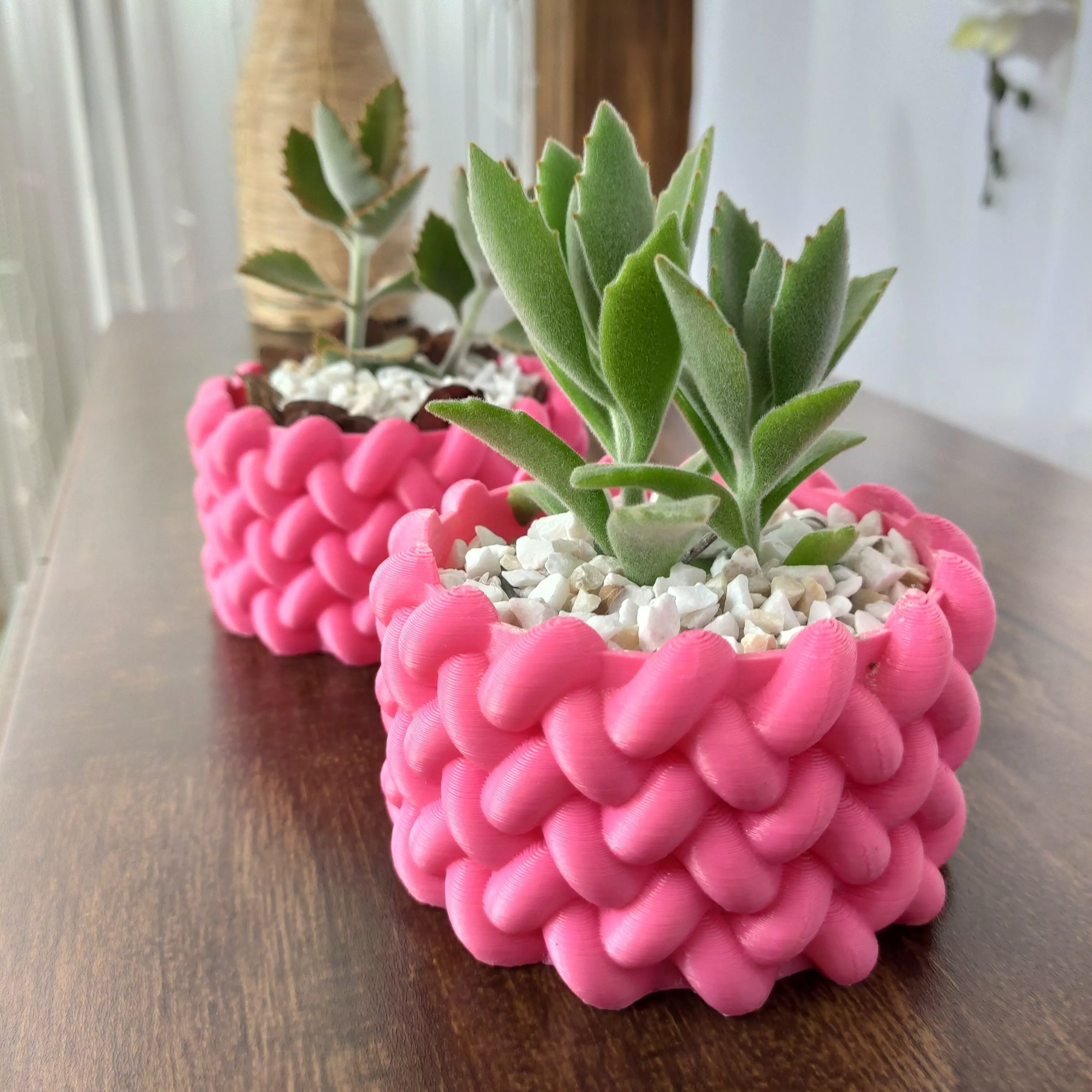 TEXTURED ROPE VASE DECORATIVE PLANT POT 3D print model_0