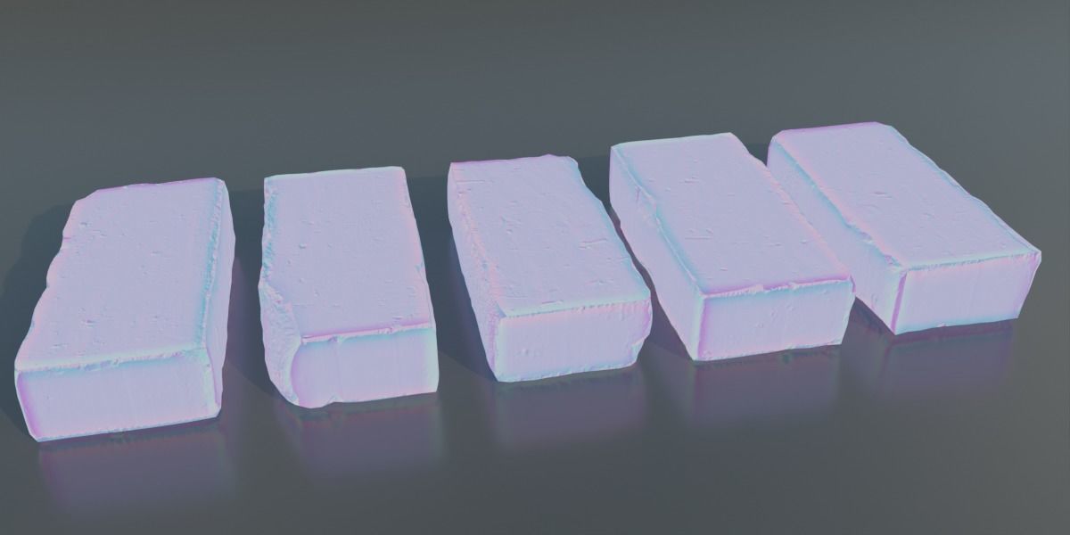 Photoscanned BrickRedMoss Collection 3D model_8