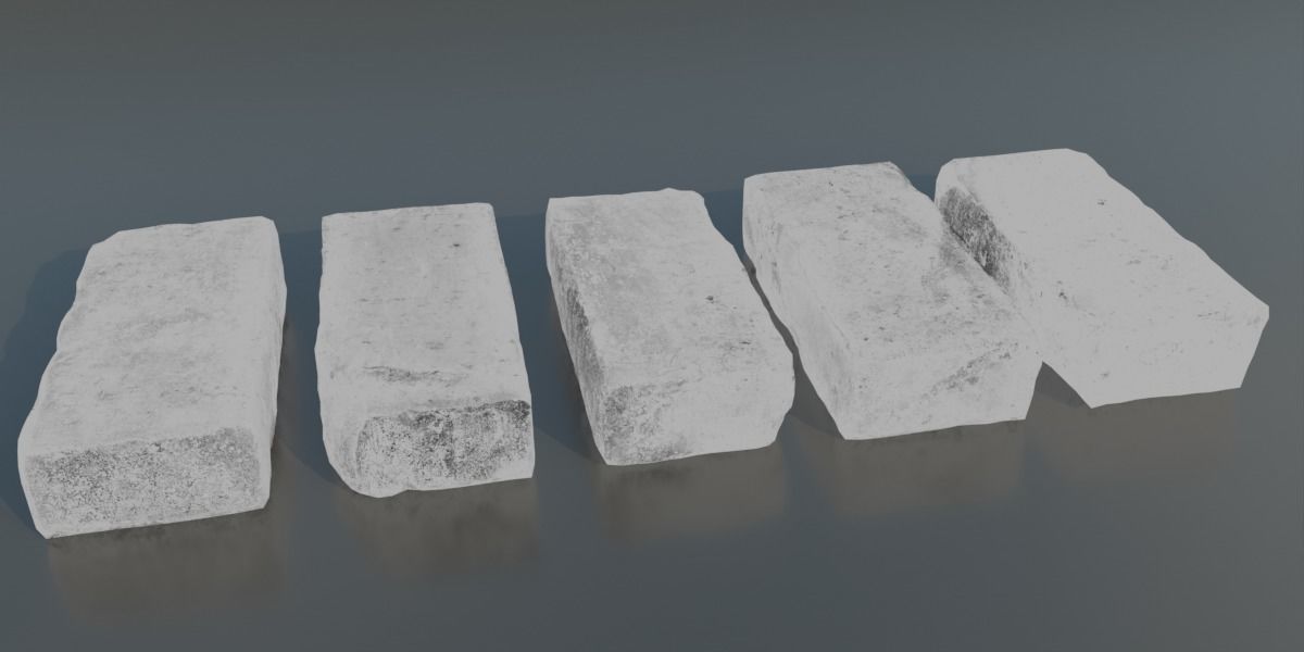 Photoscanned BrickRedMoss Collection 3D model_6