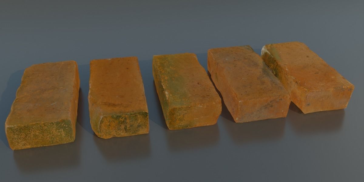 Photoscanned BrickRedMoss Collection 3D model_5