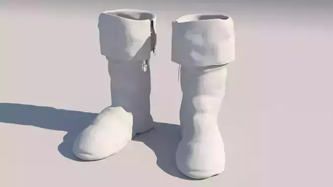 Old Leather Boots 2 3D model