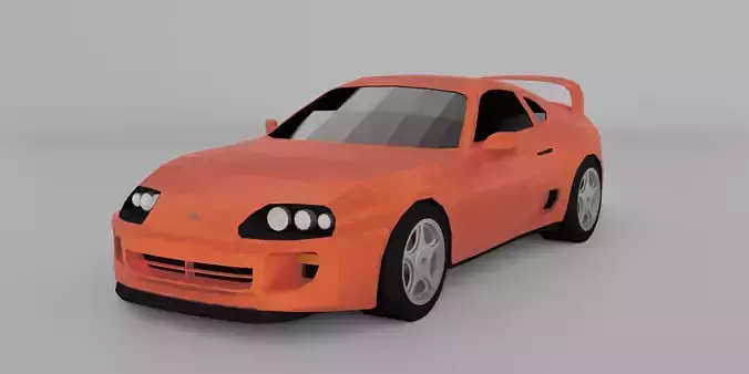 Toyota Supra mk4 low poly Free low-poly 3D model