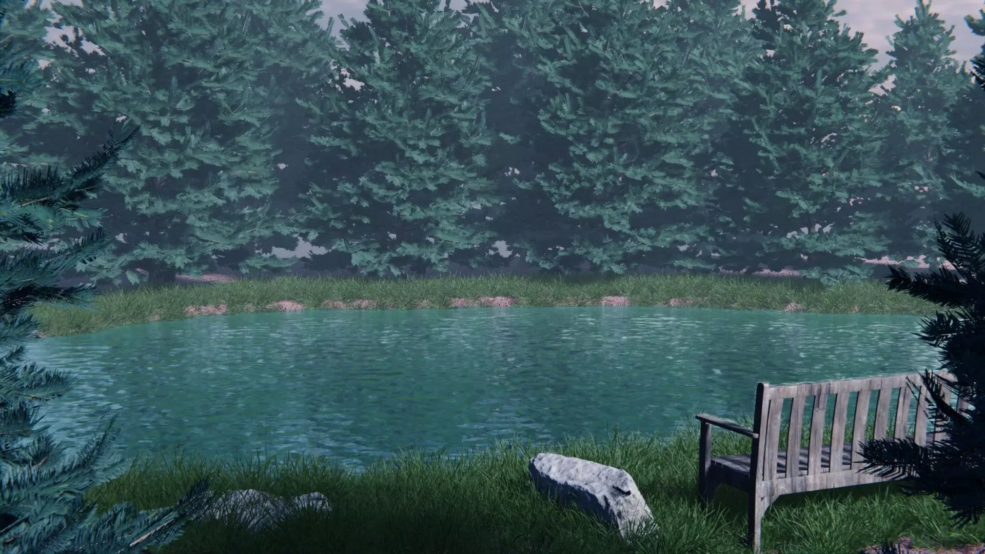 Lake View Scene 3D model