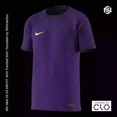 Nike 22-23 DRI-FIT ADV FootballShirt for CLO3D-MarvelousDesigner