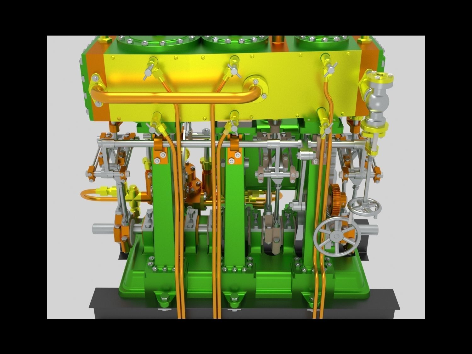 Triple expansion marine steam engine 3D model_2