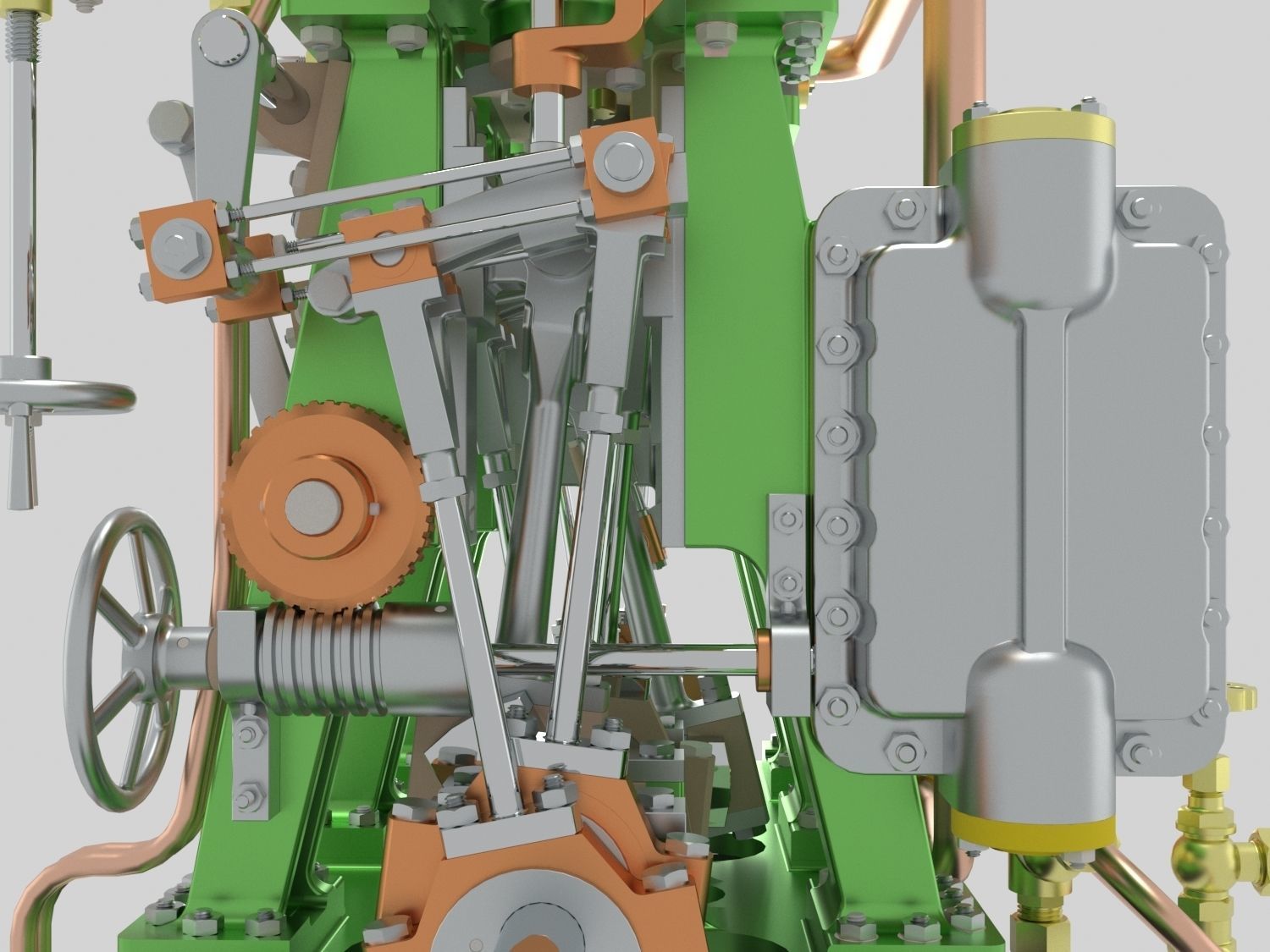 Triple expansion marine steam engine 3D model_9