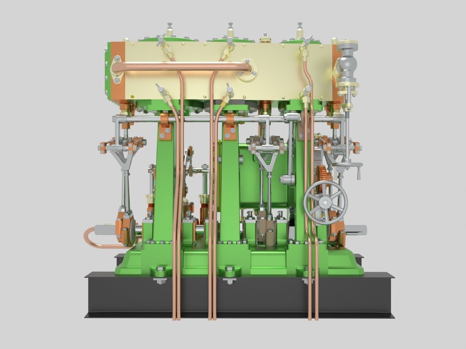 Triple expansion marine steam engine 3D model_7