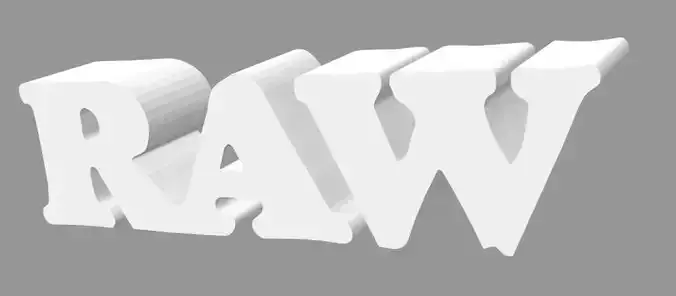 RAW logo  3D print model