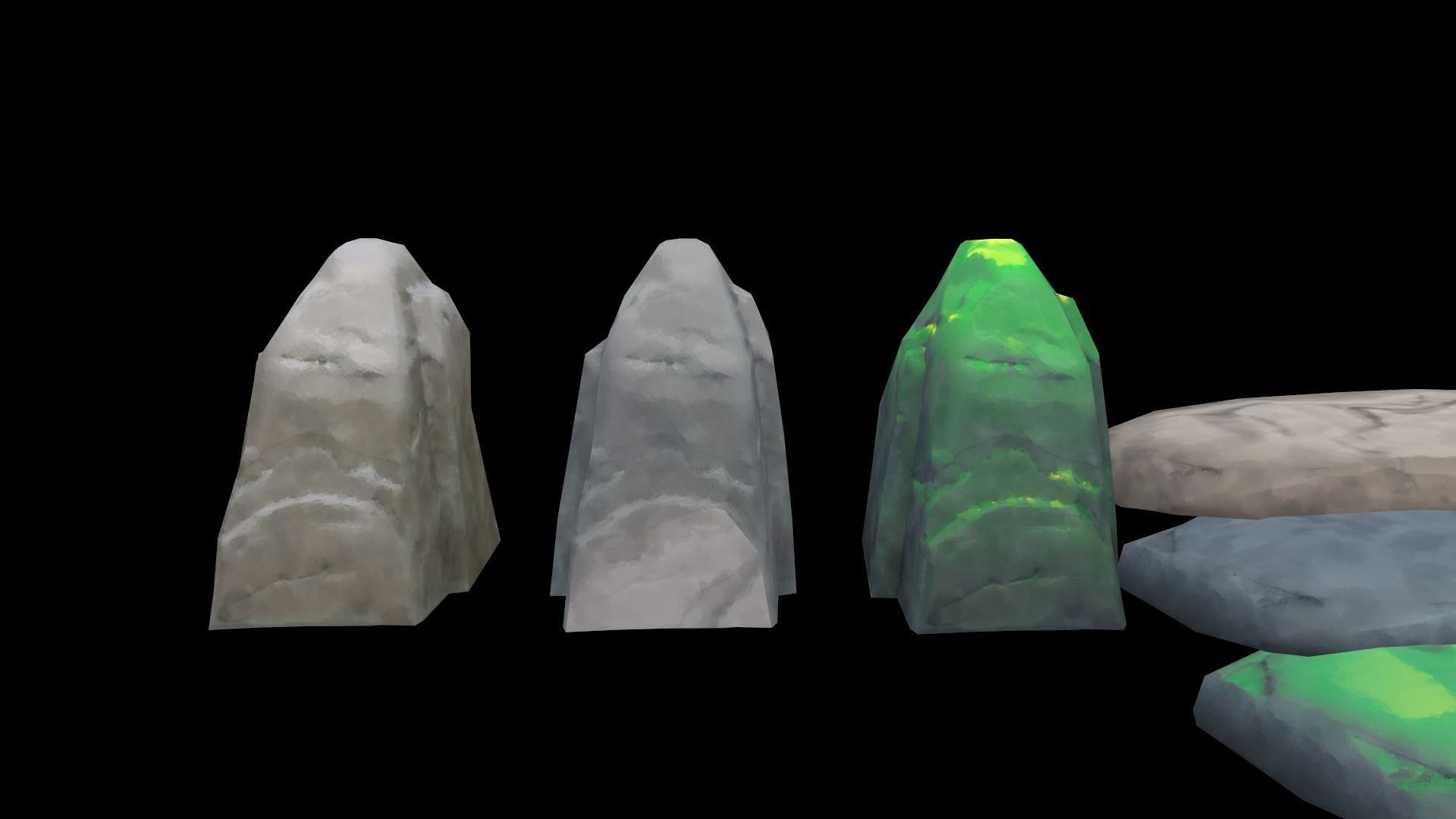 Stylized Ghibli Rocks 2 Low-poly 3D model_19