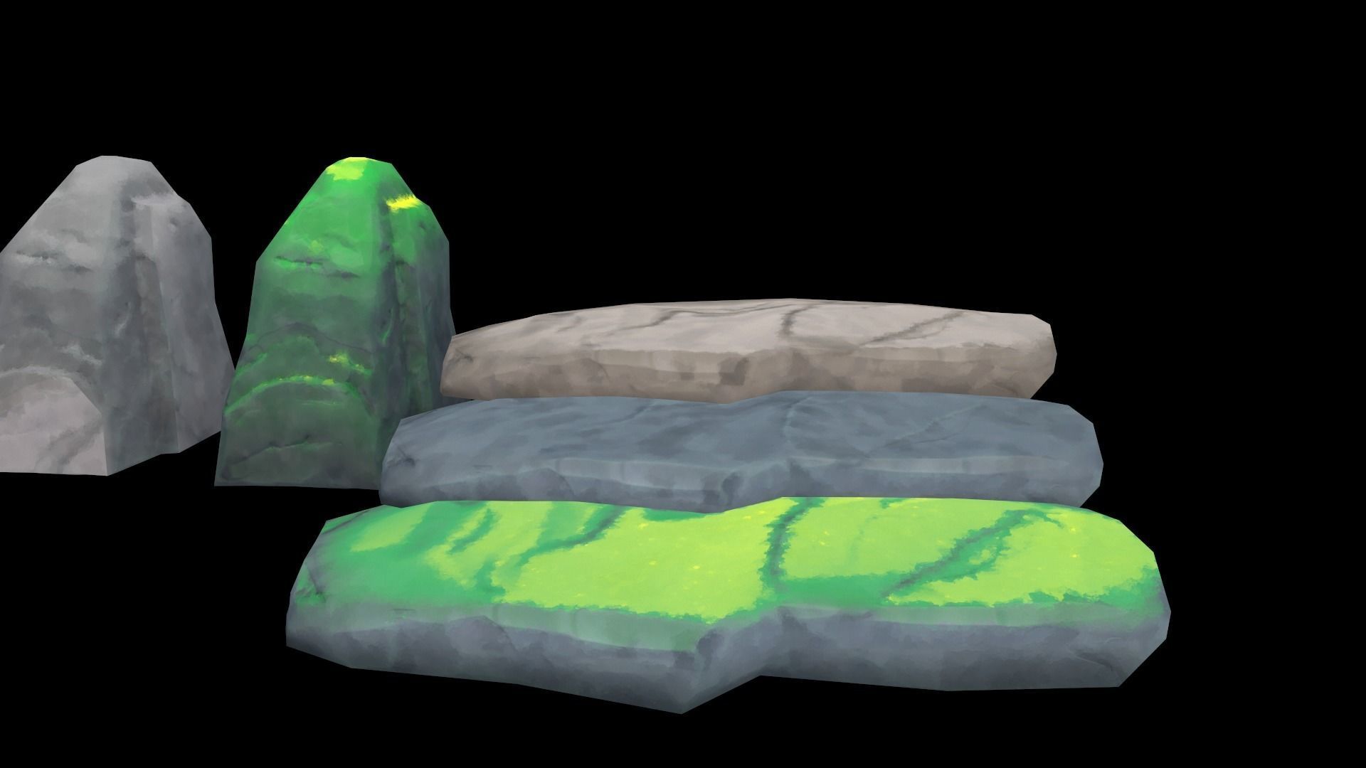Stylized Ghibli Rocks 2 Low-poly 3D model_18
