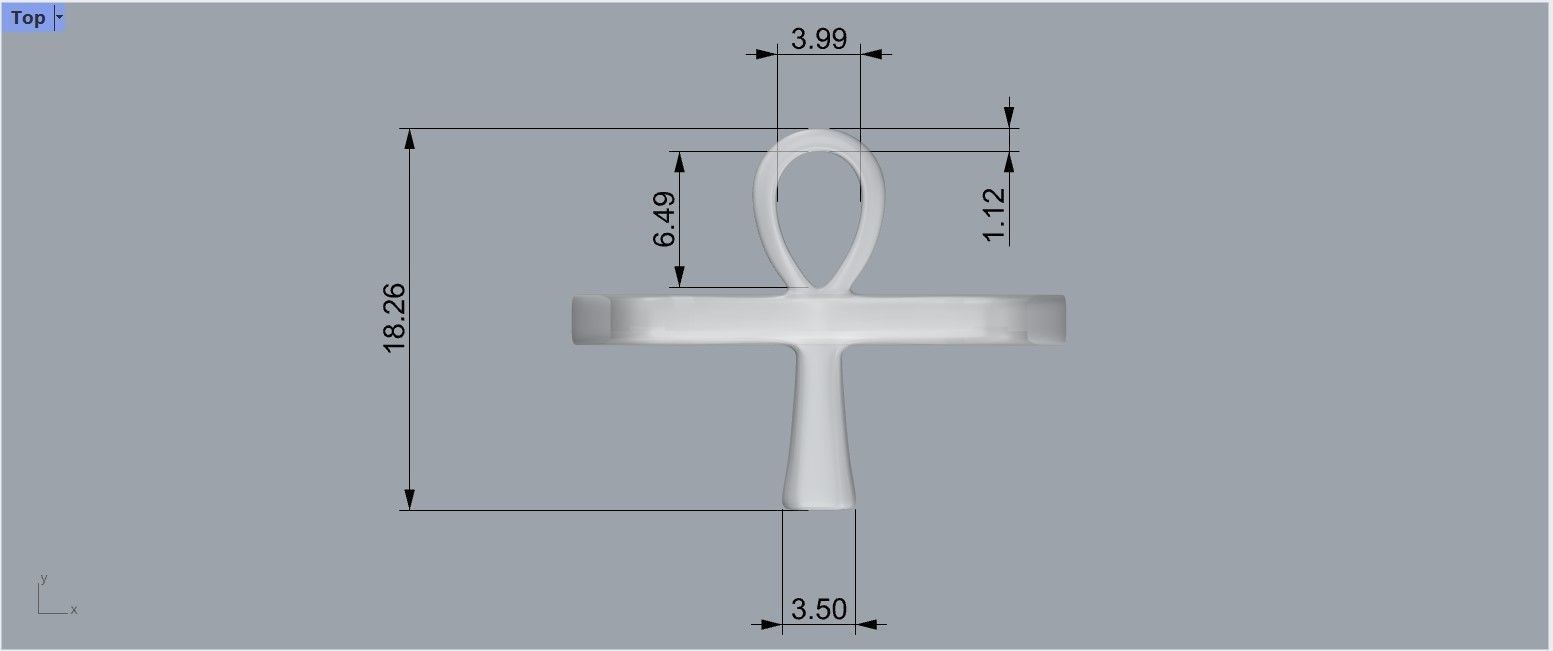 Men ring  antique Egyptian symbol ANKH  3D print model_6
