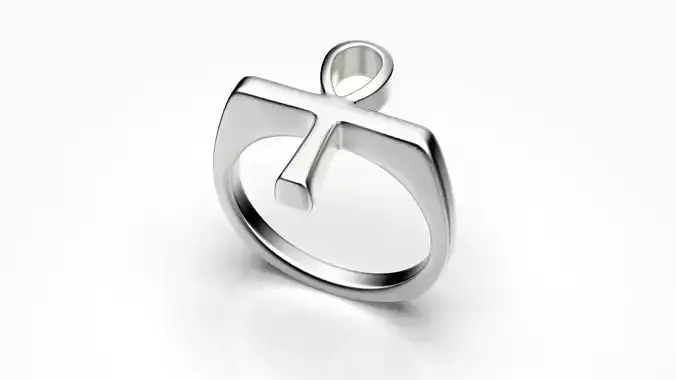 Men ring  antique Egyptian symbol ANKH 