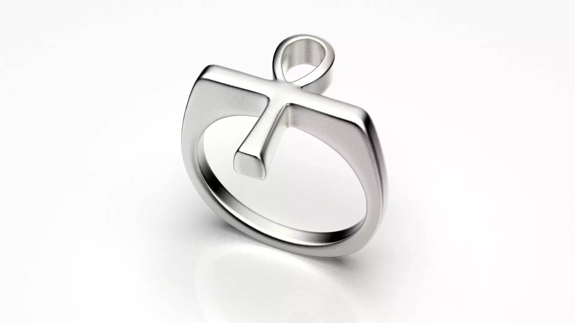 Men ring  antique Egyptian symbol ANKH  3D print model_0