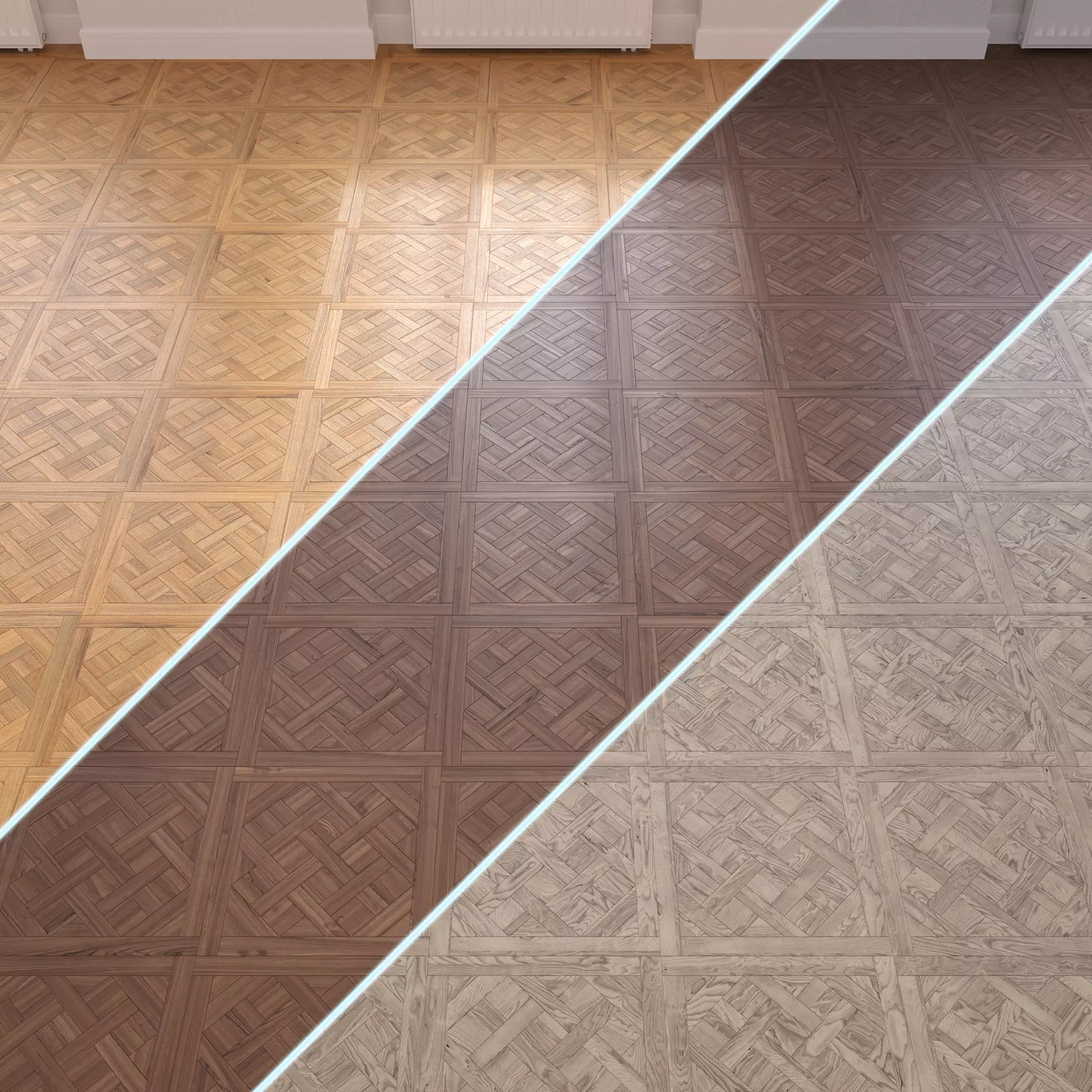 Parquet - Laminate - Wooden floor 3 in 1 Low-poly 3D model_0