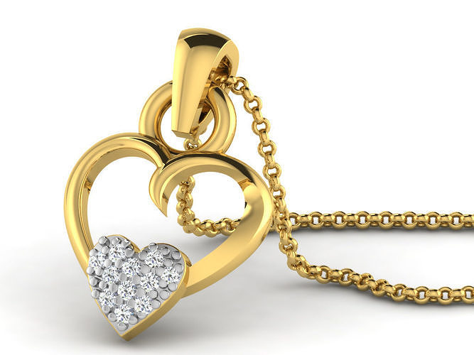 Luxury heart pendants lot 3D print model