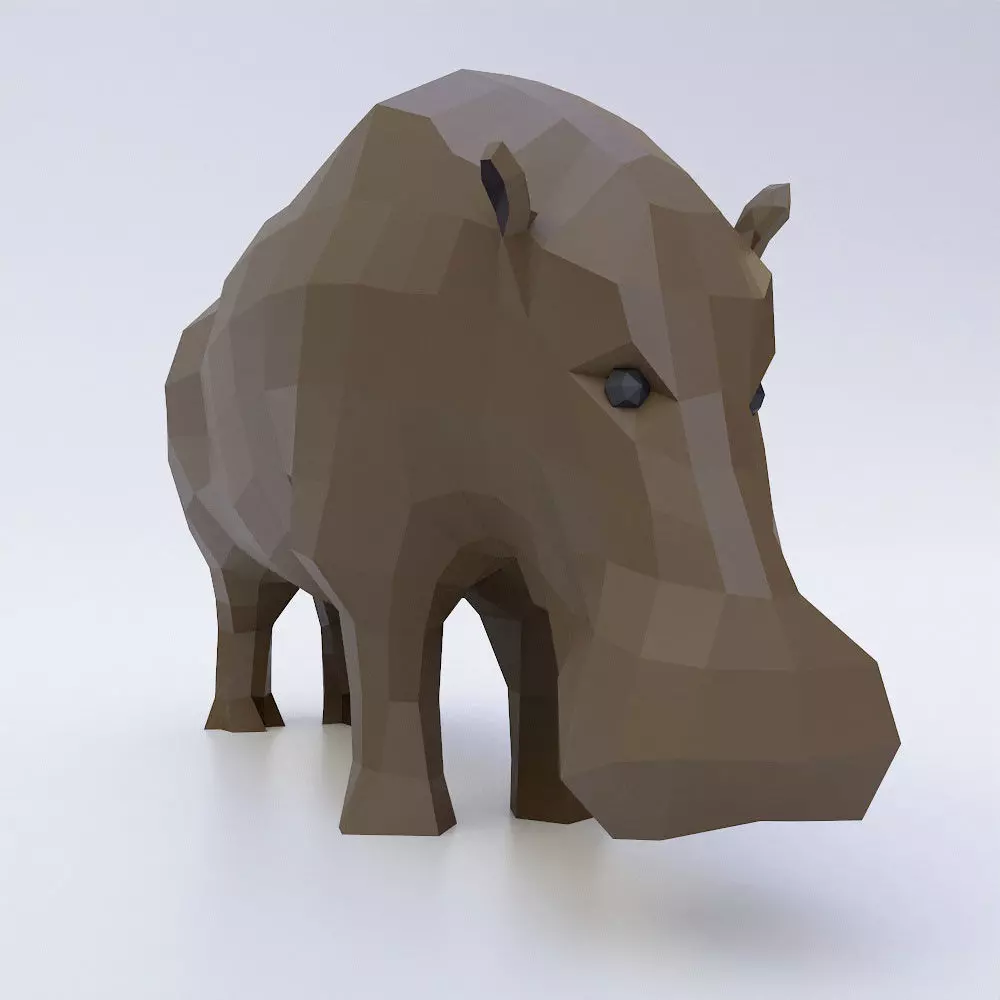 Hippopotamus 3d model Low-poly 3D model_0