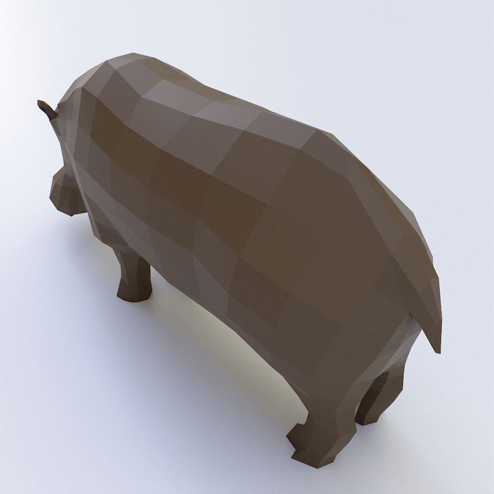 Hippopotamus 3d model Low-poly 3D model_2