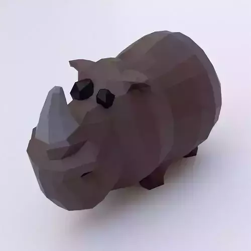 Rhino cartoon 3d model 