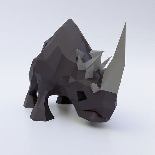 Rhino 3d model rhinoceros Low-poly 3D model