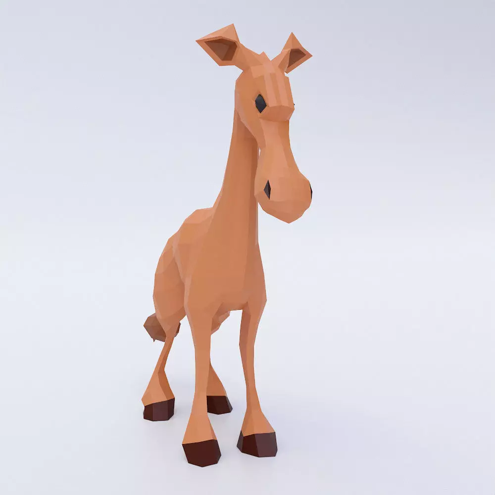 Horse cartoon 3d model  Low-poly 3D model_0