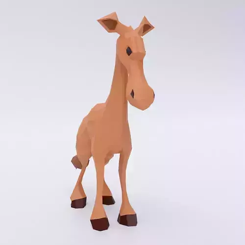 Horse cartoon 3d model  Low-poly 3D model