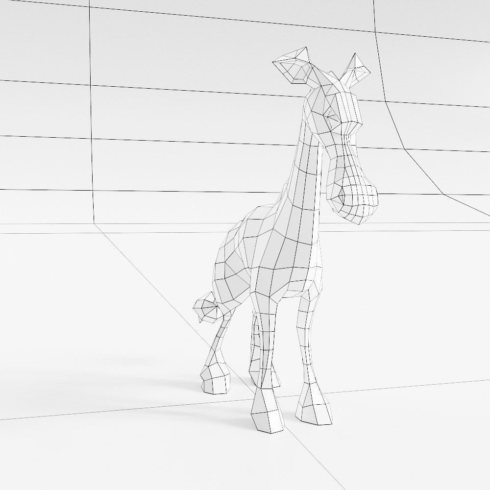 Horse cartoon 3d model  Low-poly 3D model_3