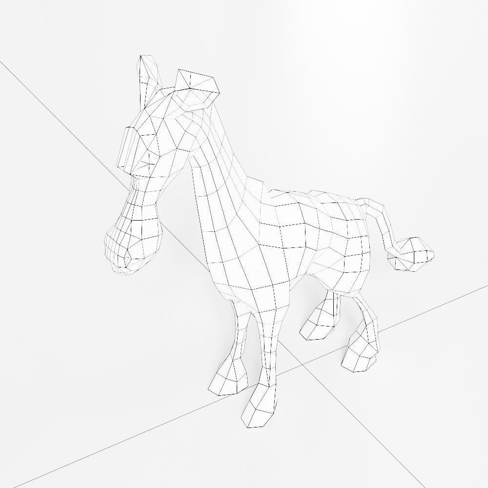 Horse cartoon 3d model  Low-poly 3D model_4
