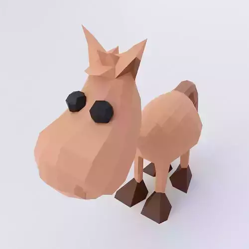 Horse toon 3d model Low-poly 3D model