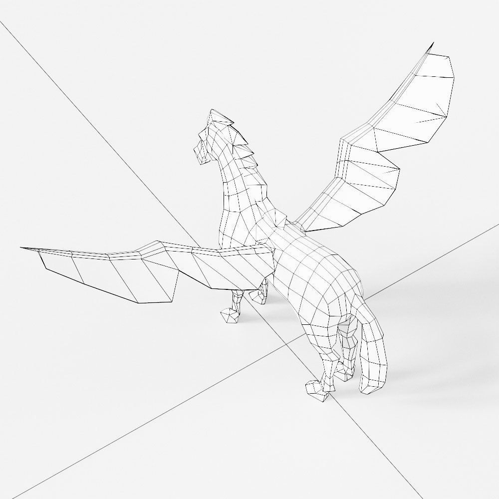 Pegasus flying Horse 3d model  Low-poly 3D model_3