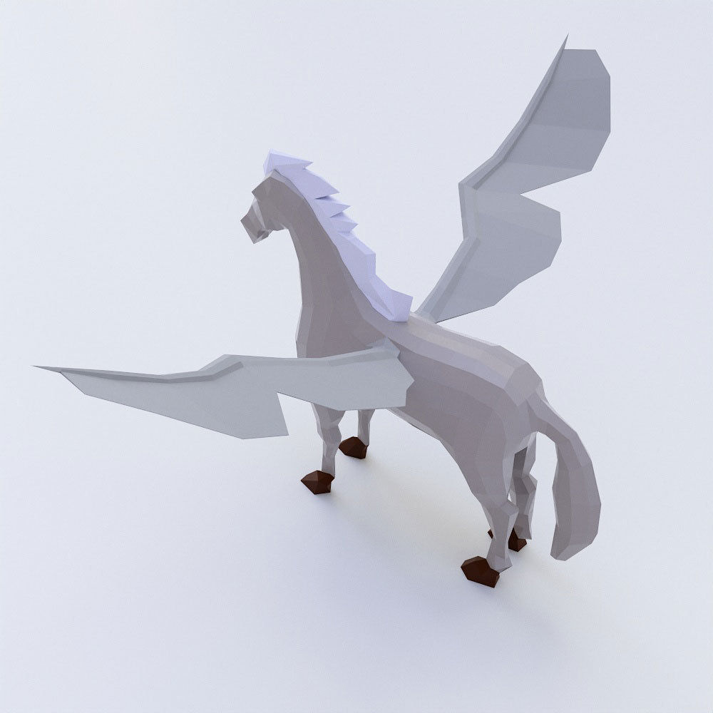 Pegasus flying Horse 3d model  Low-poly 3D model_2