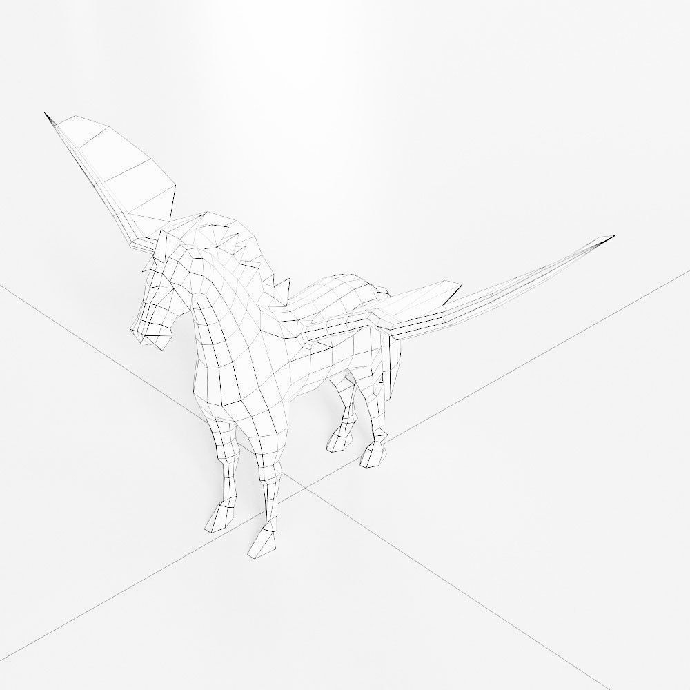 Pegasus flying Horse 3d model  Low-poly 3D model_4