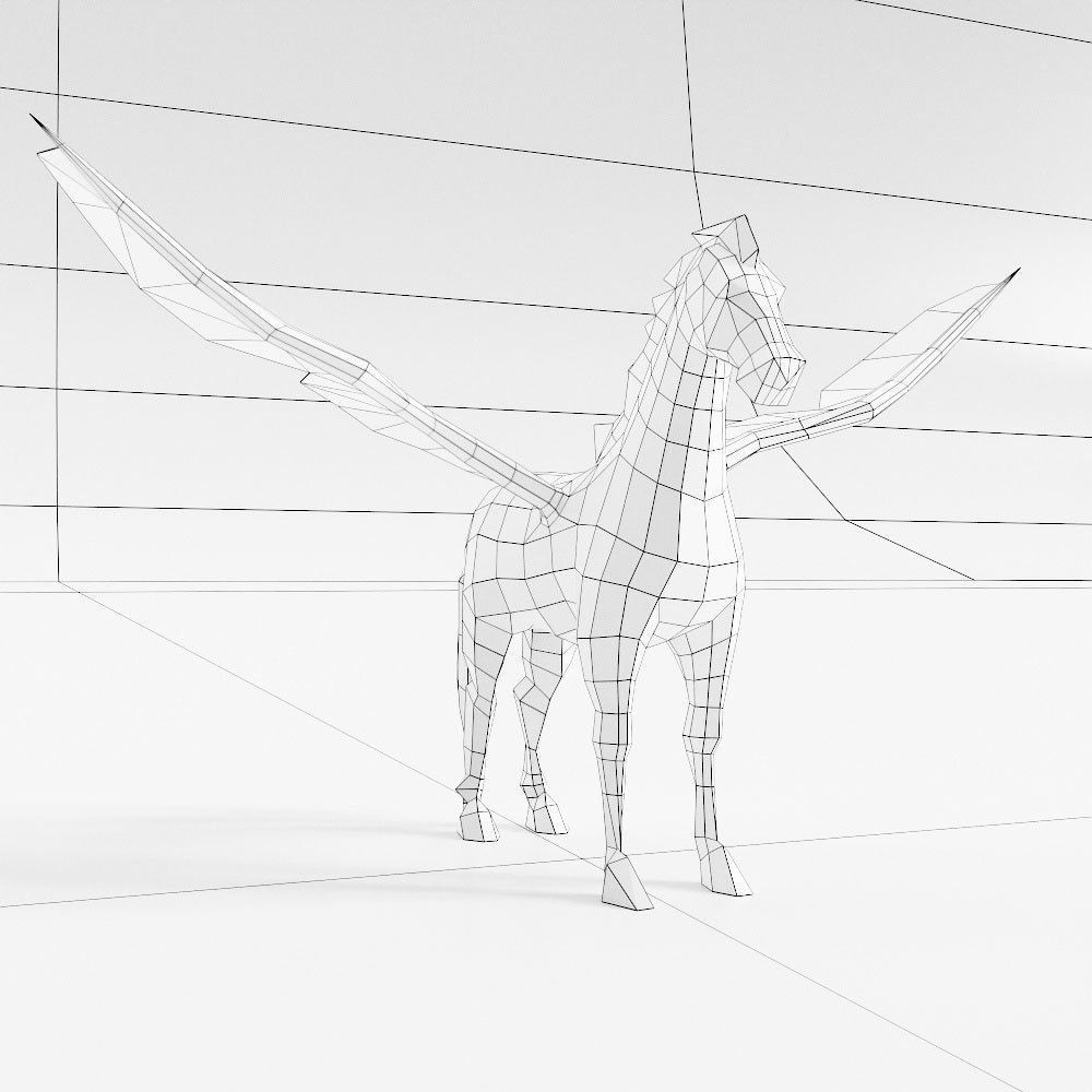 Pegasus flying Horse 3d model  Low-poly 3D model_5
