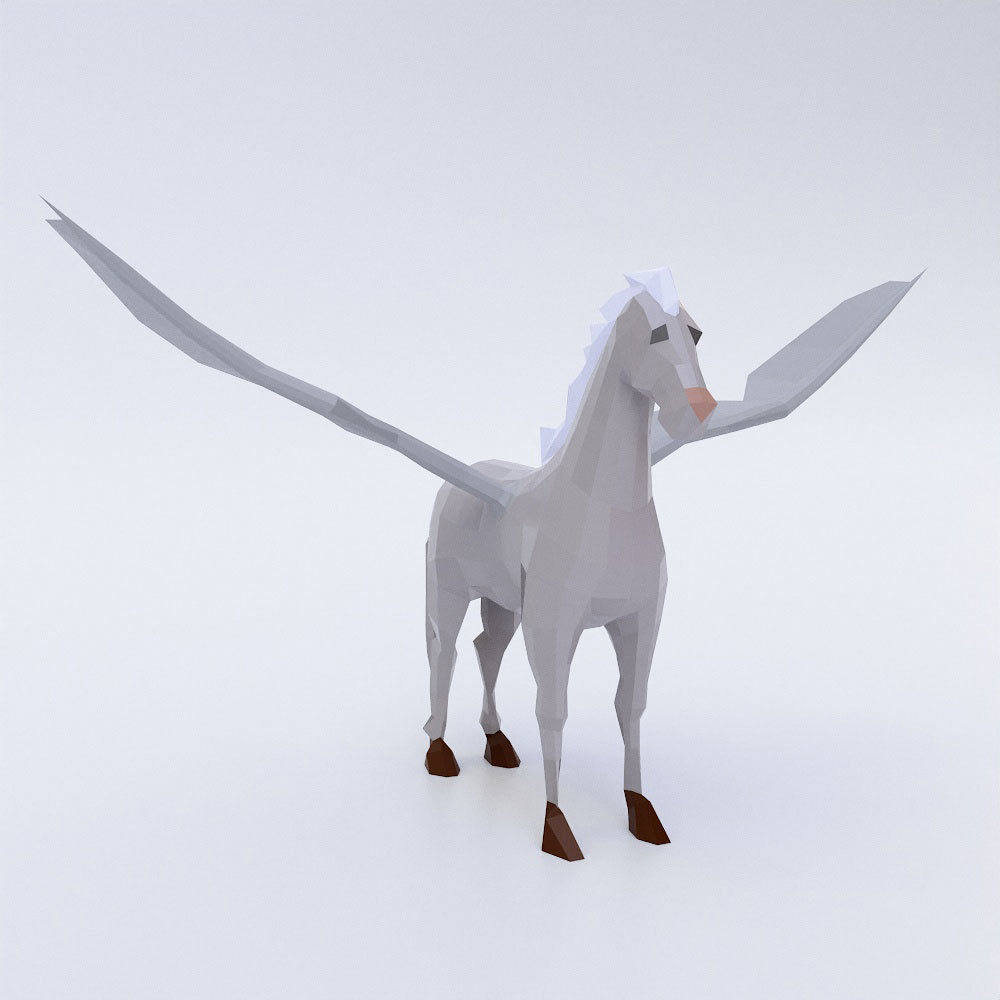 Pegasus flying Horse 3d model  Low-poly 3D model_1