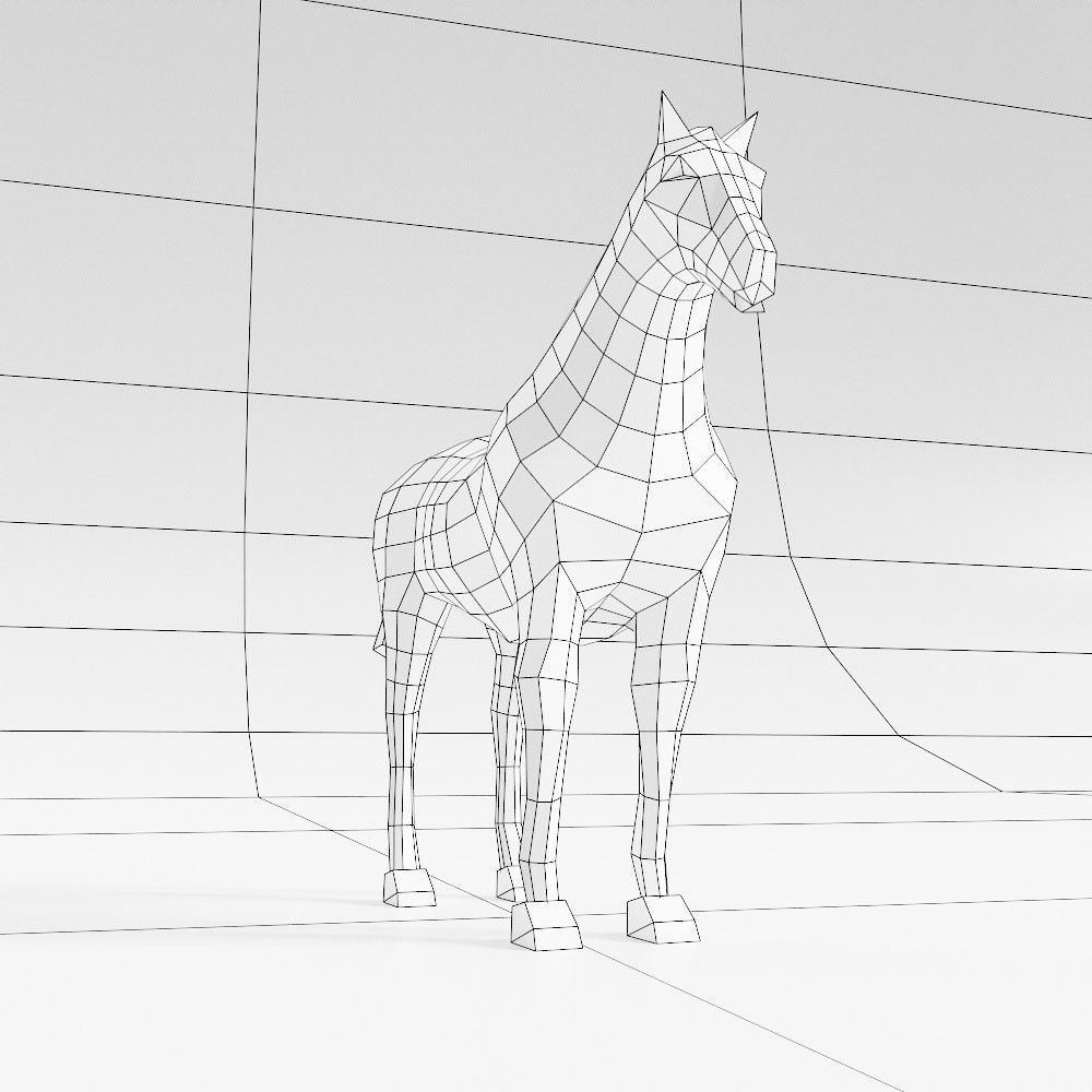 Horse cartoon 3d model  Low-poly 3D model_4