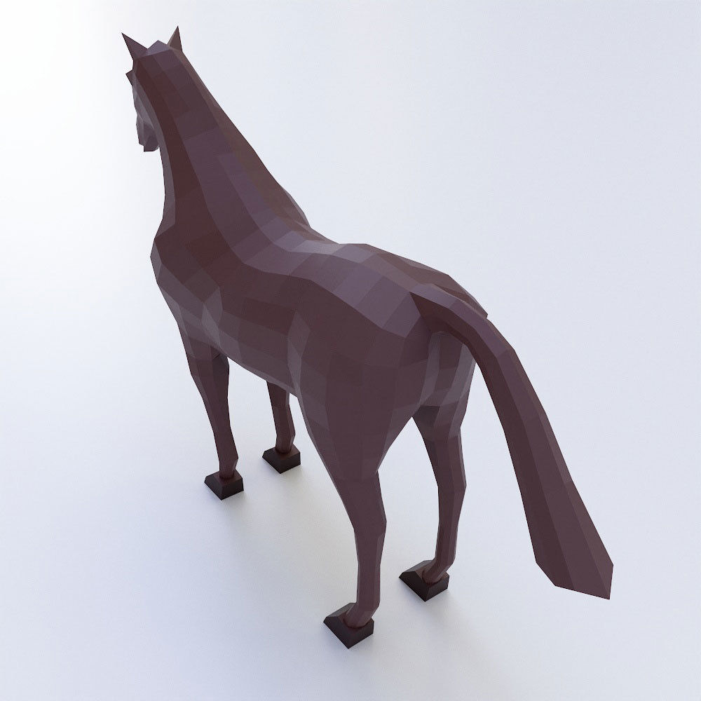 Horse cartoon 3d model  Low-poly 3D model_2