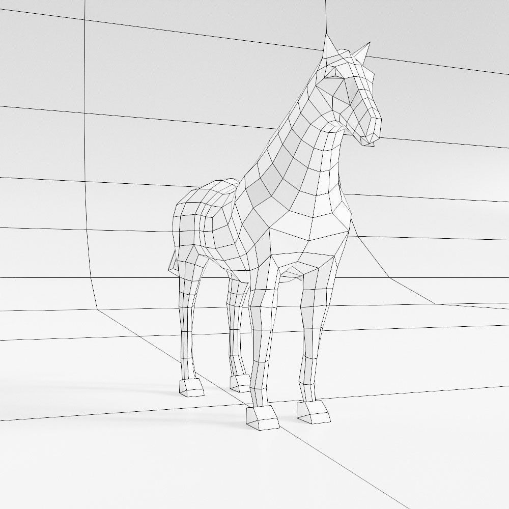 Horse cartoon 3d model  Low-poly 3D model_5