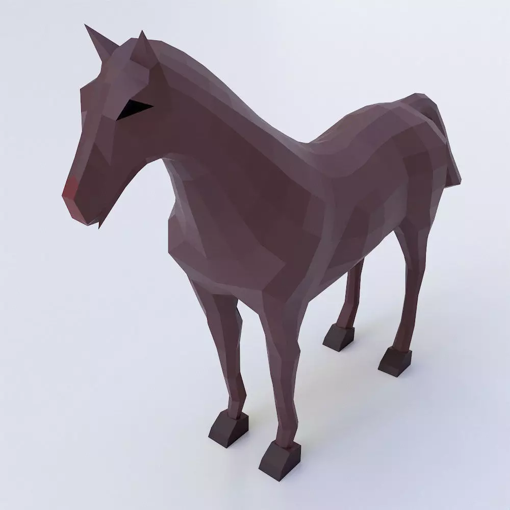 Horse cartoon 3d model  Low-poly 3D model_0