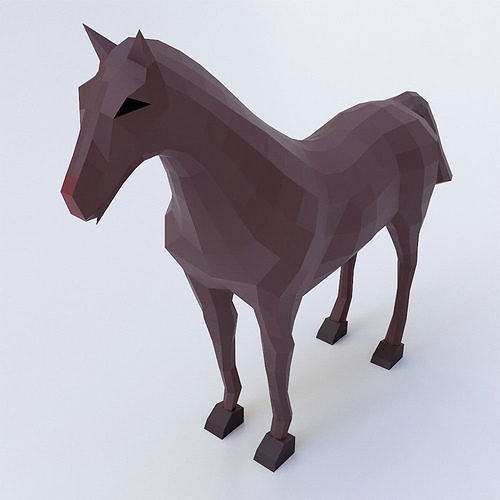 Horse cartoon 3d model  Low-poly 3D model