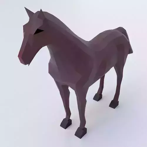 Horse cartoon 3d model  Low-poly 3D model