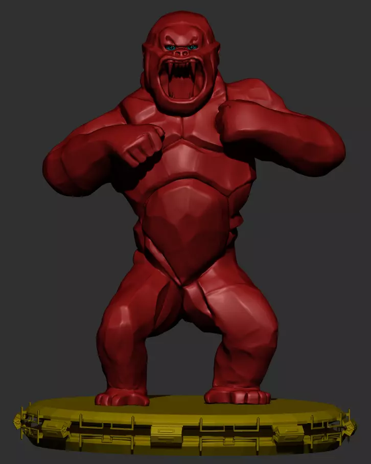 Wild Kong Low Polly 3D print model