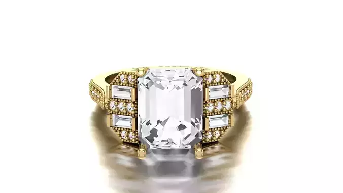 Engagement Ring Jewelry 3D Print Model STL