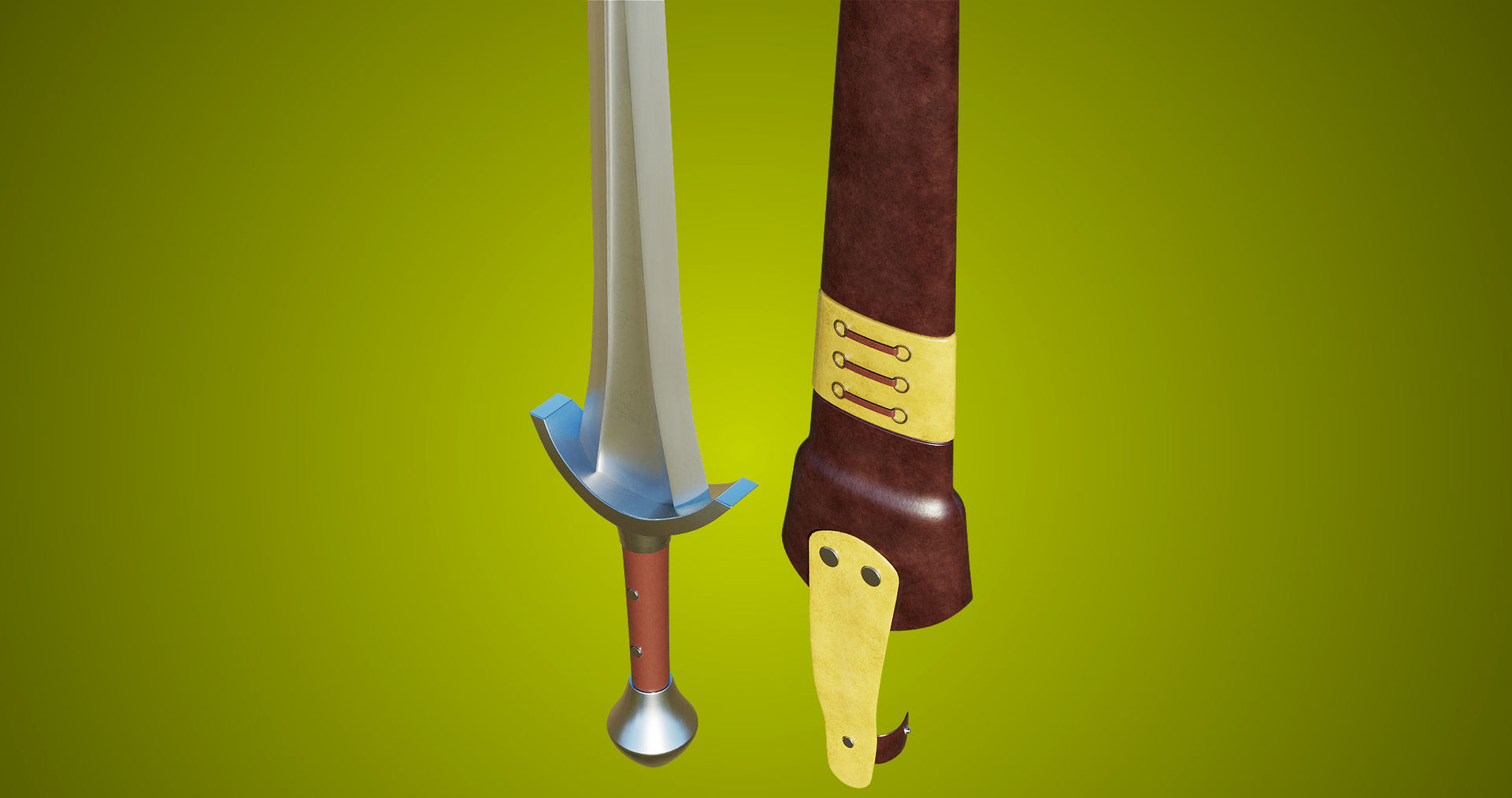 Sword 08 Game-Ready PBR Unity UE Arnold V-Ray Textures Included Low-poly 3D model_27