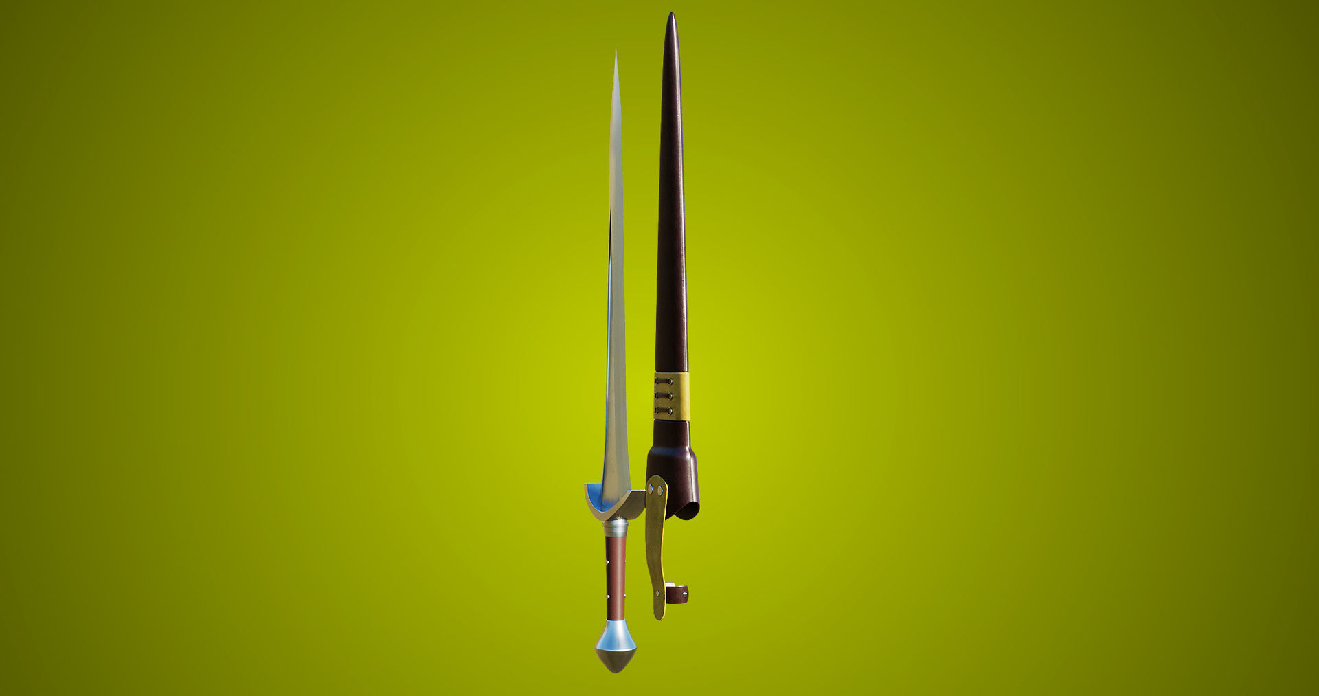 Sword 08 Game-Ready PBR Unity UE Arnold V-Ray Textures Included Low-poly 3D model_10