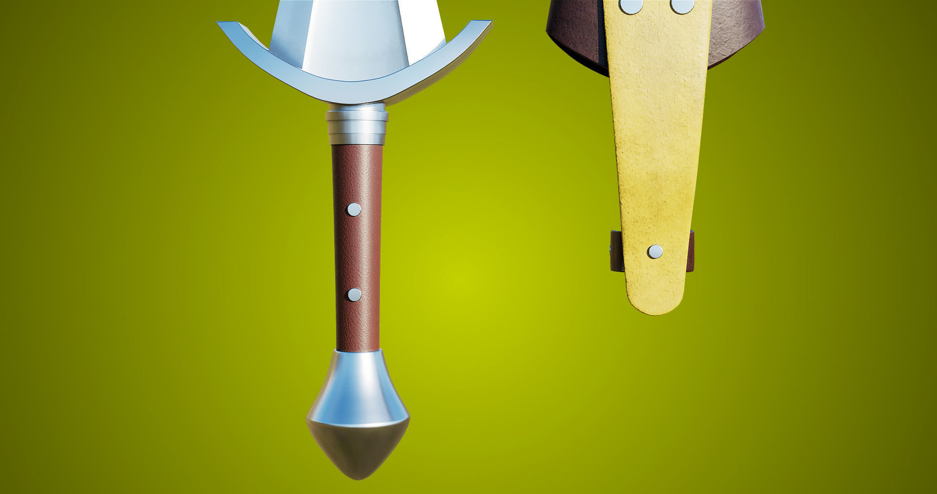Sword 08 Game-Ready PBR Unity UE Arnold V-Ray Textures Included Low-poly 3D model_15