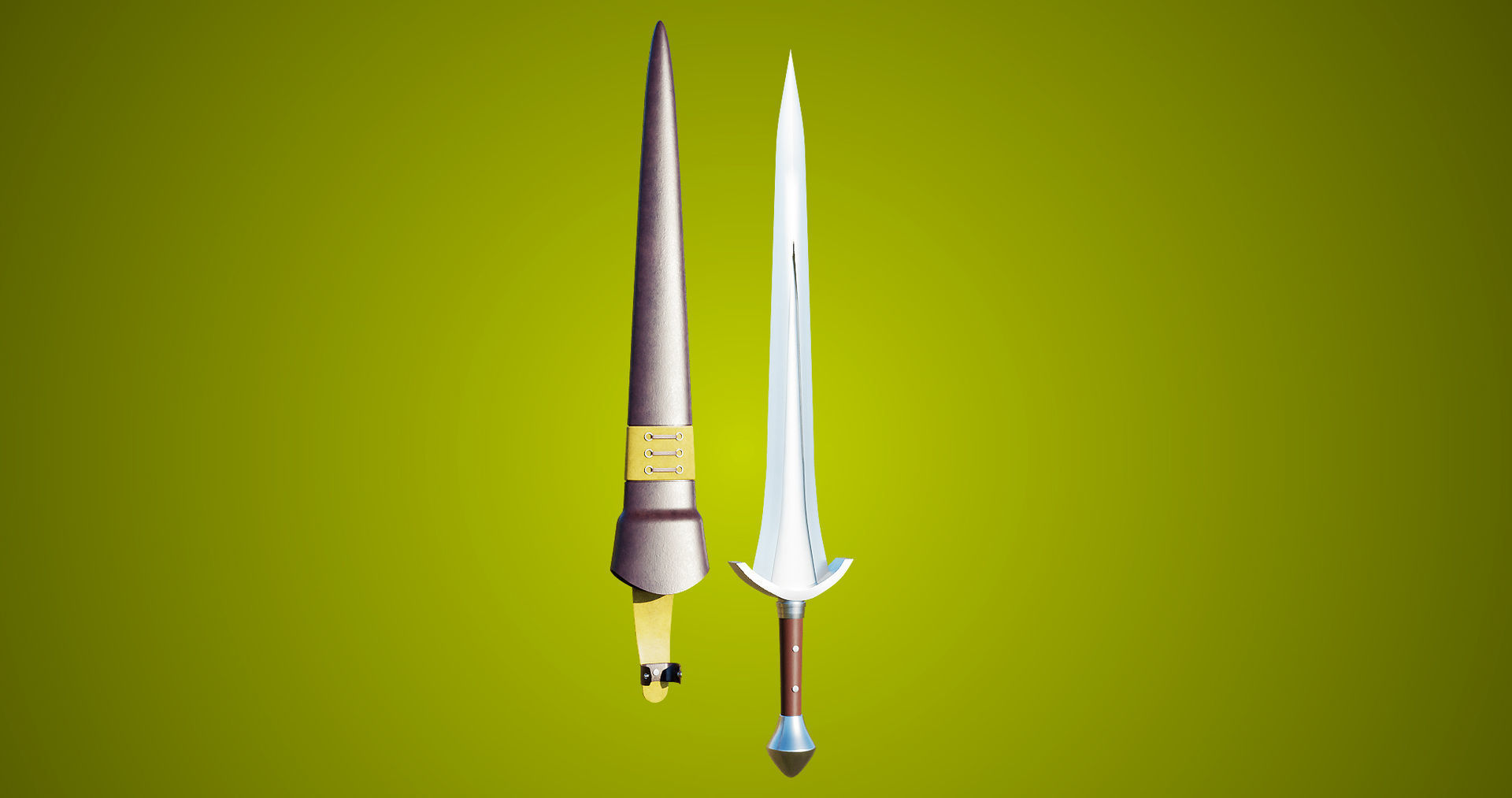 Sword 08 Game-Ready PBR Unity UE Arnold V-Ray Textures Included Low-poly 3D model_13