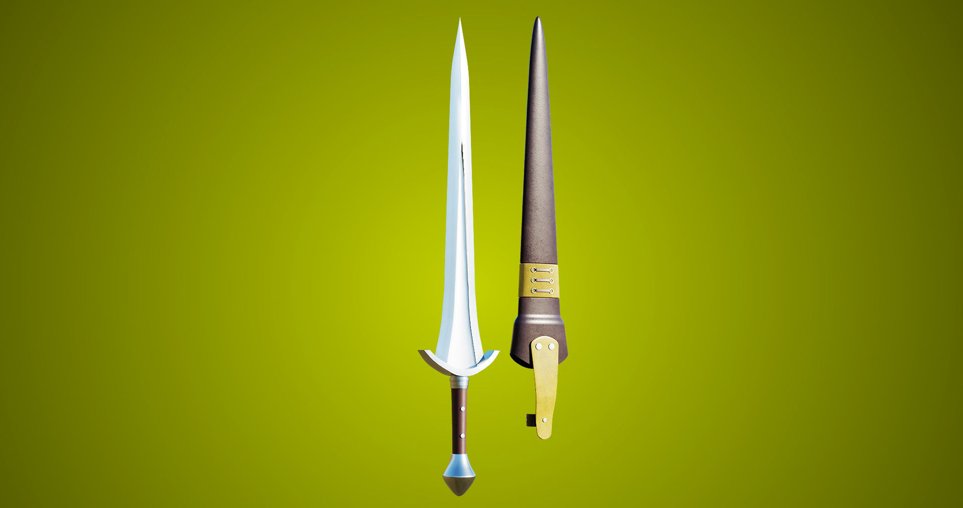 Sword 08 Game-Ready PBR Unity UE Arnold V-Ray Textures Included Low-poly 3D model_16