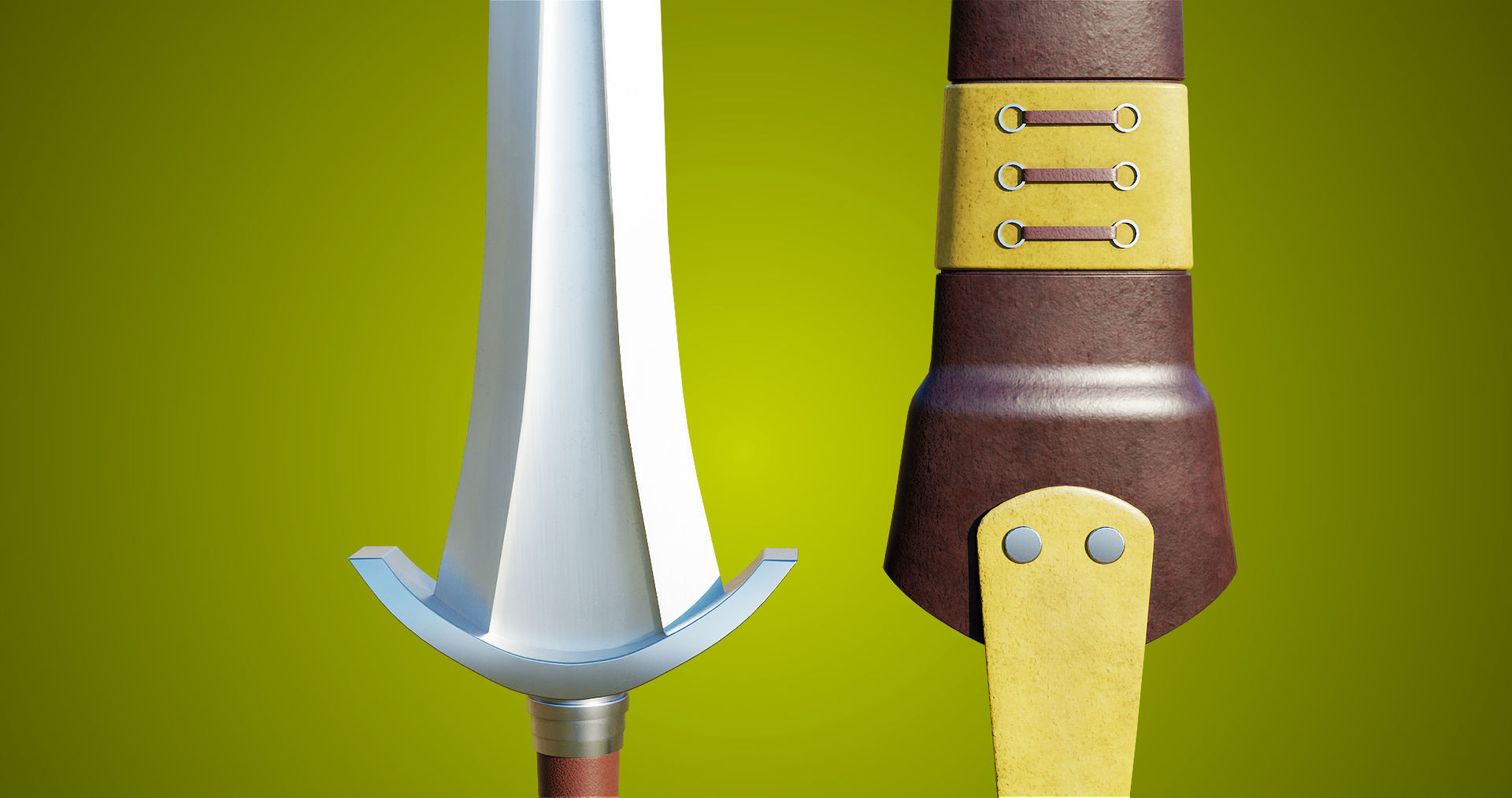 Sword 08 Game-Ready PBR Unity UE Arnold V-Ray Textures Included Low-poly 3D model_17