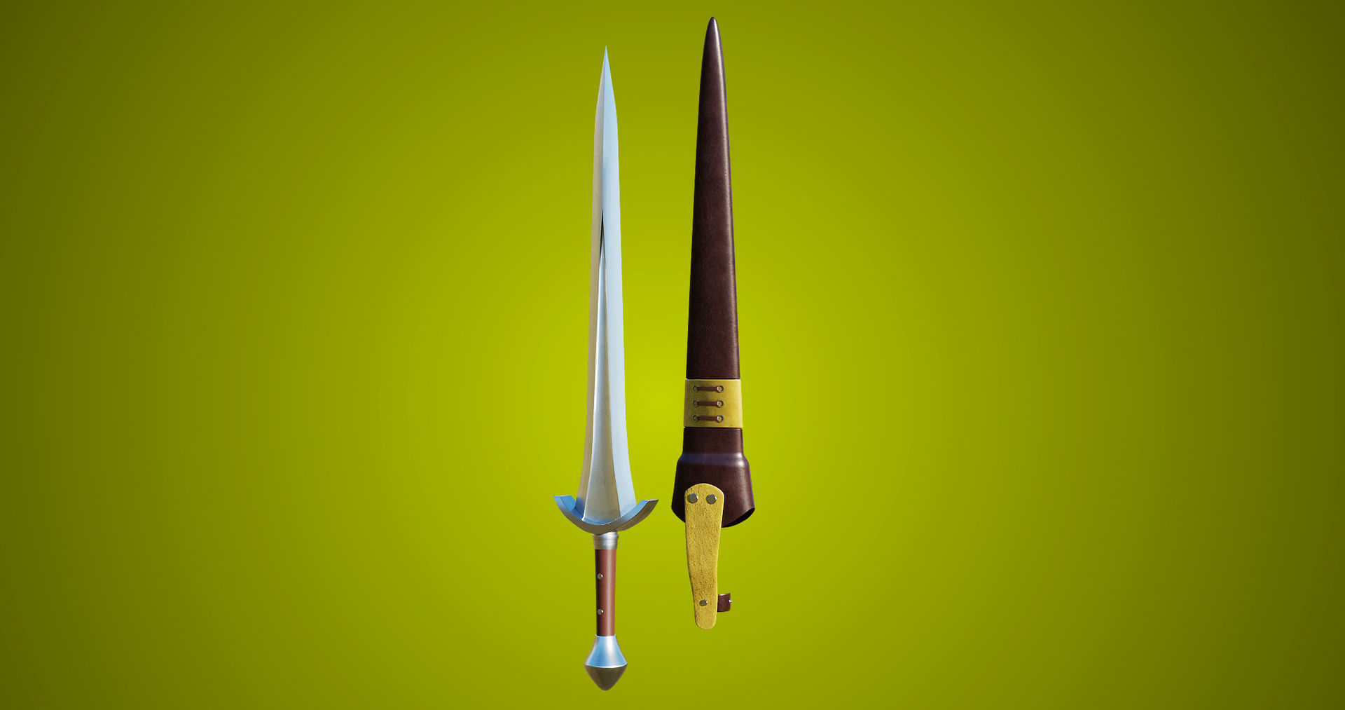 Sword 08 Game-Ready PBR Unity UE Arnold V-Ray Textures Included Low-poly 3D model_6