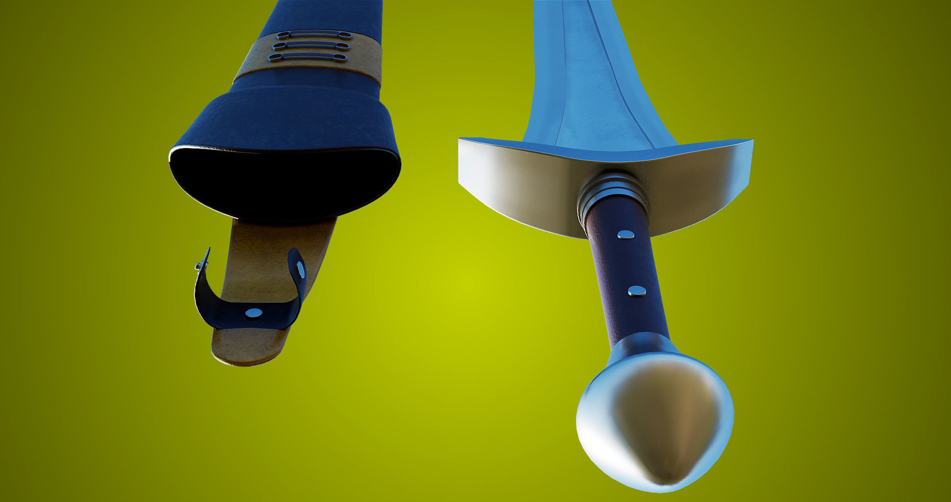 Sword 08 Game-Ready PBR Unity UE Arnold V-Ray Textures Included Low-poly 3D model_29