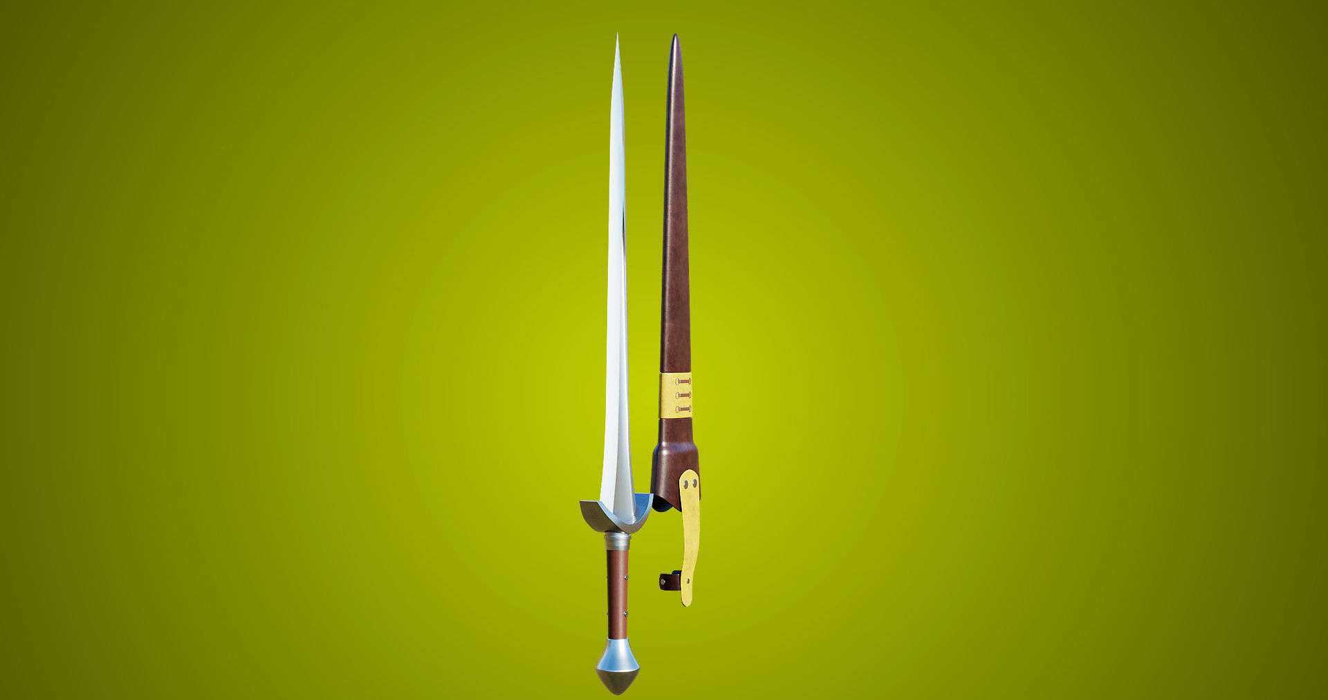 Sword 08 Game-Ready PBR Unity UE Arnold V-Ray Textures Included Low-poly 3D model_11
